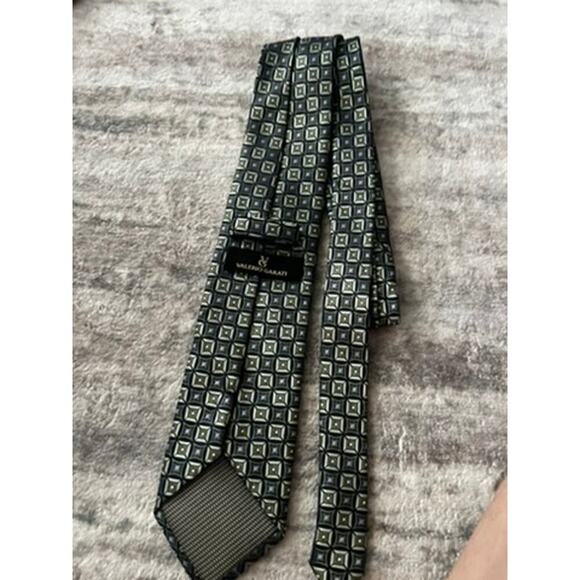 Valerio Garati mens tie w square pattern business professional polyester - Picture 3 of 7
